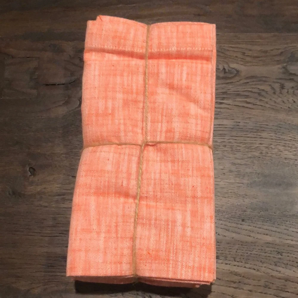 NWT Sur La Table Orange Chambray Napkins (Set of Six)